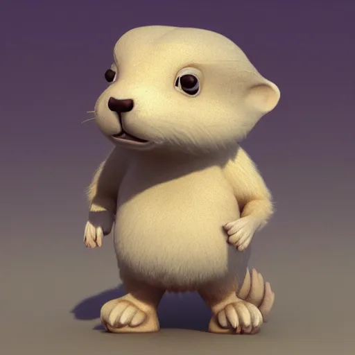 Image similar to a cute marmot, 3 d octane render, toy, white background, trending on artstation