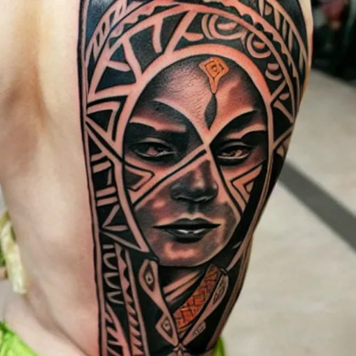 Image similar to tribal tattoo of an ancient female warrior