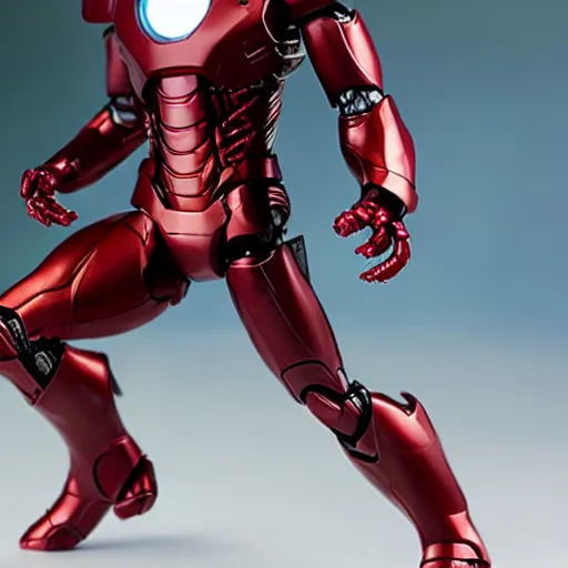 Image similar to marvel legends, actionfigure, iron man, product photo,