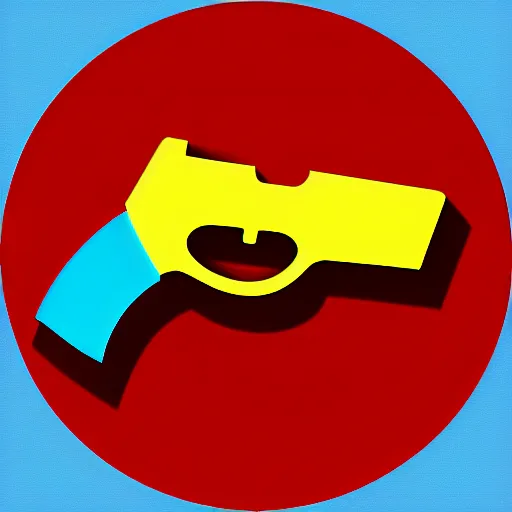 Prompt: pistol icon, anime, discord, simplistic design, minimalistic