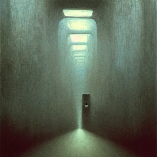 Image similar to Epic commuter ghost. Zdzisaw Beksinski.