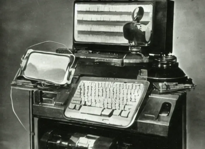 Prompt: computer from a 1910s science fiction film