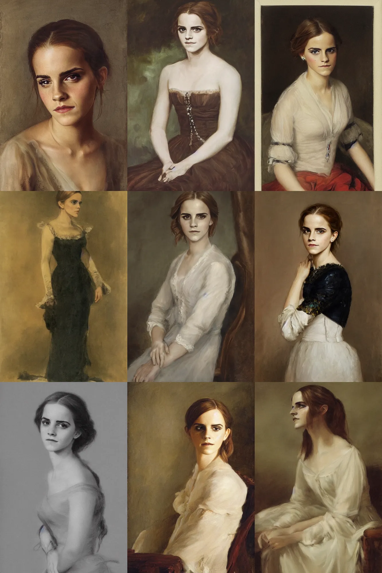 Prompt: Emma Watson, portrait by George Peter Alexander Healy