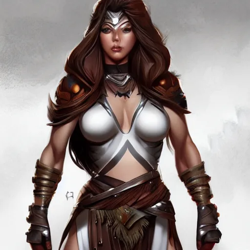 Image similar to a character concept art of a warrior by artgerm, very detailed