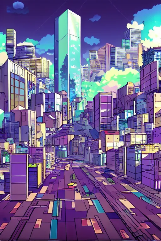 Image similar to background game scenery cybercity anime