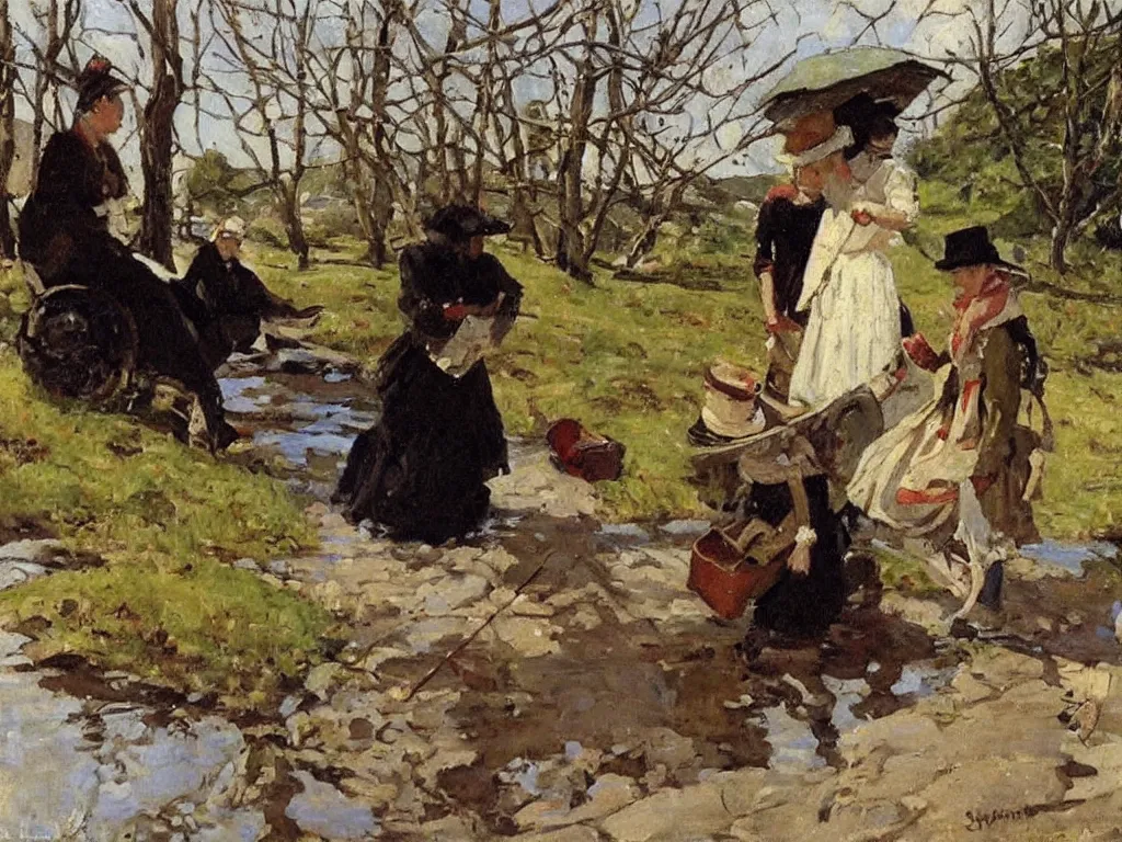 Prompt: painting by stanhope forbes, oil on canvas