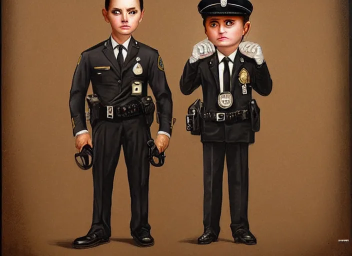 Image similar to a donut dressed like a police officer, lowbrow, matte painting, 3 - d highly detailed, in the style of mark ryden,