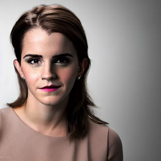 Prompt: Professional portrait of male Emma Watson. A photograph of Emma Watson if she was a man. Studio lighting