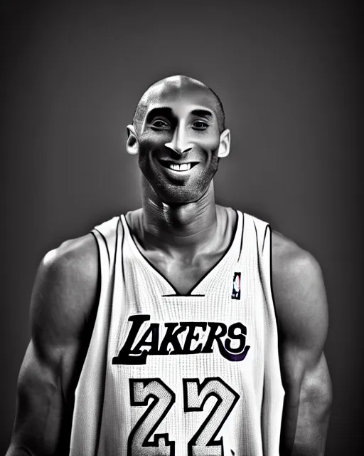 Image similar to close up portrait of kobe bryant, wrinkled, in his 7 0 s. photography by ansel adams, 1 5 mm lens, in his study, trending on artstation