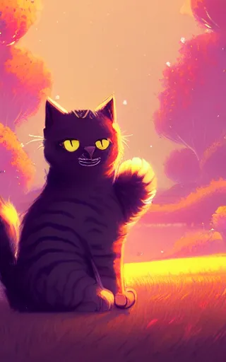 Image similar to cute cat, by victo ngai and andreas rocha and greg rutkowski, trending on artstation, unreal engine, 8 k hd wallpaperjpeg artifact, blur, artfact