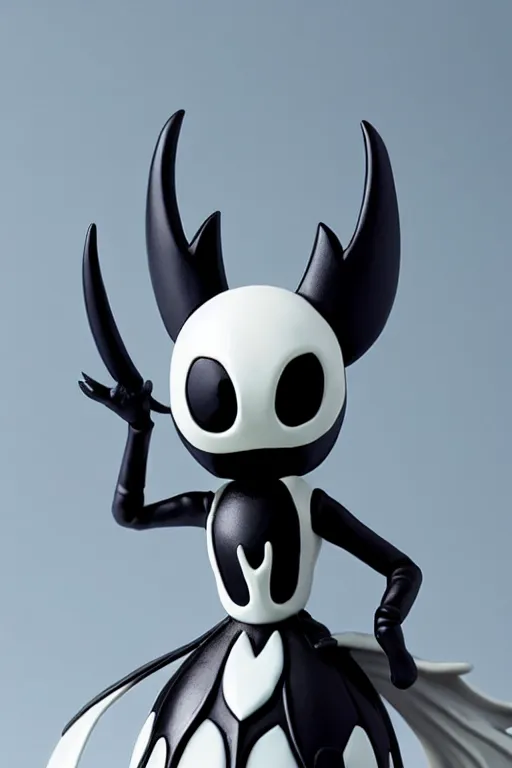 Image similar to still figurine of hollow knight, official store photo, commercial photo, featured on amiami, 8 k, 8 5 mm, f. 1 4, beautiful composition