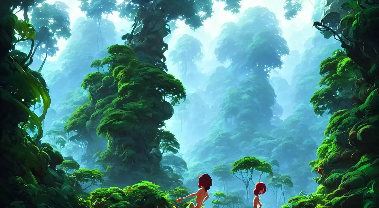 Image similar to luscious frolicking rainforest, in marble incrusted of legends heartstone official fanart behance hd by Jesper Ejsing, by RHADS, Makoto Shinkai and Lois van baarle, ilya kuvshinov, rossdraws global illumination