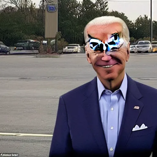 Image similar to joe biden is lost and standing in a 7 - 1 1 parking lot at 2 am looking confused