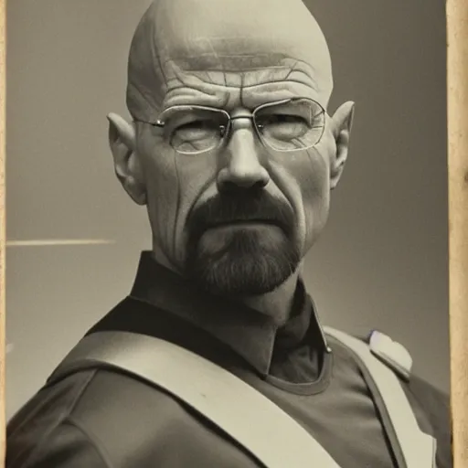 Prompt: Walter White as Captain America, no hat, vintage photograph