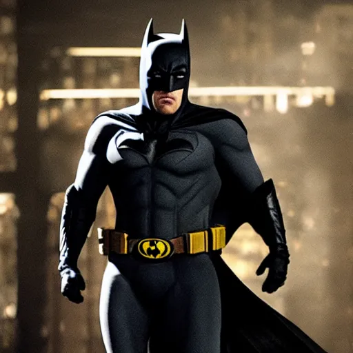Prompt: Ben Affleck in Batman costume vomiting in a dark alley