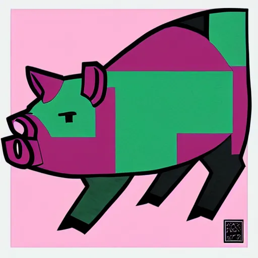 Image similar to minecraft pig by Josan Gonzalez