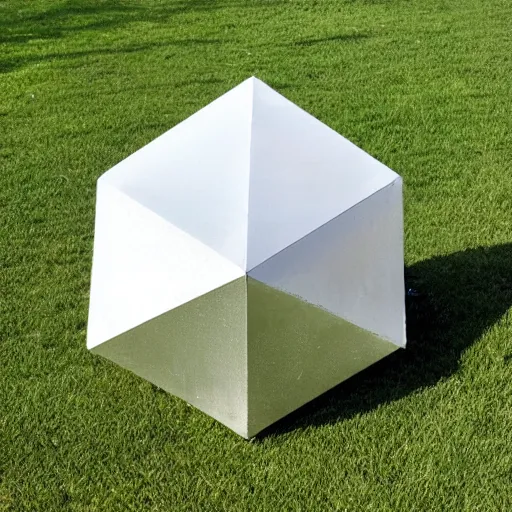 Prompt: polyhedron with multiple reflective faces