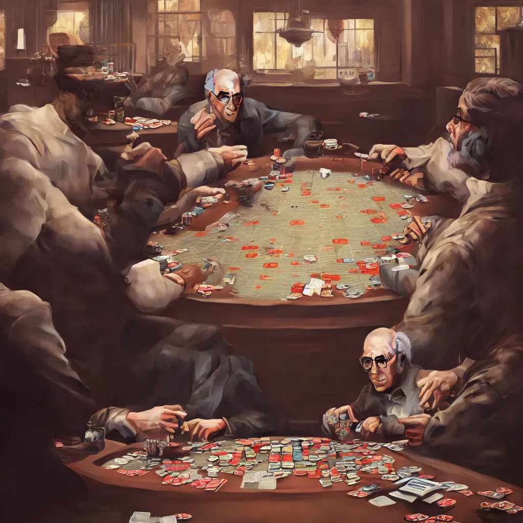 Image similar to portrait of larry david playing poker. intricate artwork, wlop, beeple. octane render, trending on artstation, greg rutkowski very coherent symmetrical artwork. cinematic, hyper realism, high detail, octane render, 8k