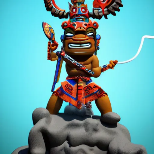 Image similar to 3 d toy aztec gods as funco toy, octane 8 k render, studio lighting, artstation