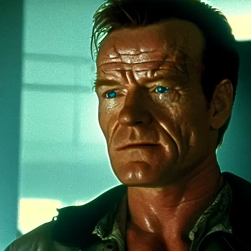 Prompt: film still of bryan cranston as the t - 8 0 0 in terminator ( 1 9 8 4 )