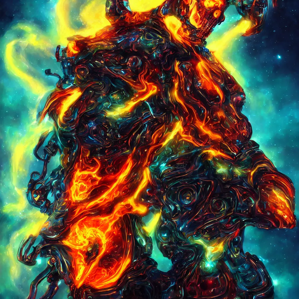 Image similar to cosmic ghost rider, fantasy art, digital painting, cinematic shot