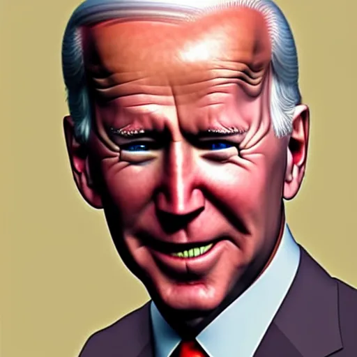 Image similar to UHD photorealistic Joe Biden if he wasn't an alien, in the style of tonalism