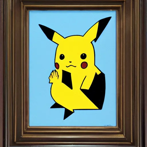 Image similar to a portrait of pikachu by de chirico