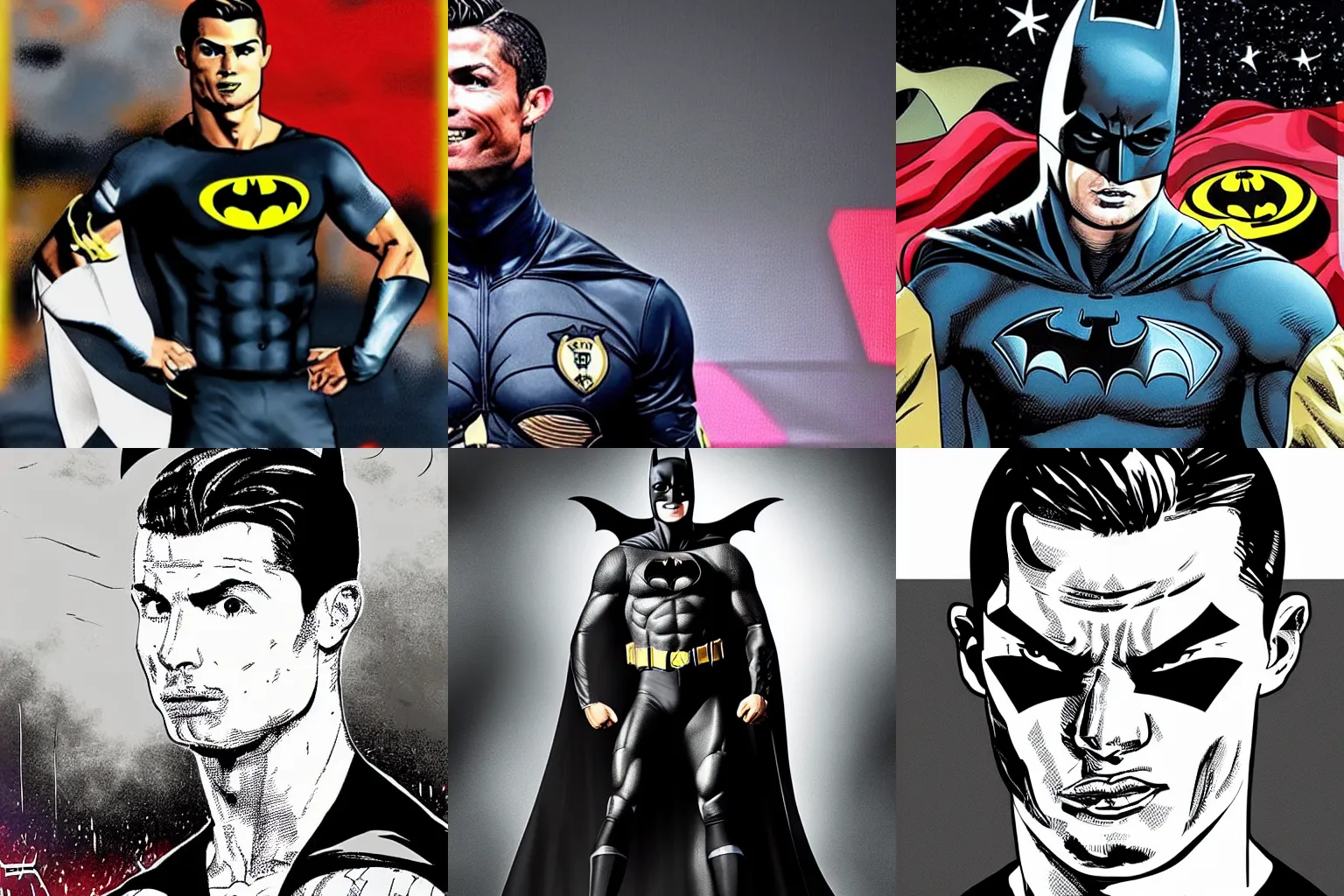 Prompt: Cristiano Ronaldo as Batman