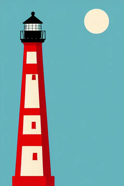 Image similar to minimalist boho style art of a lighthouse, illustration, vector art