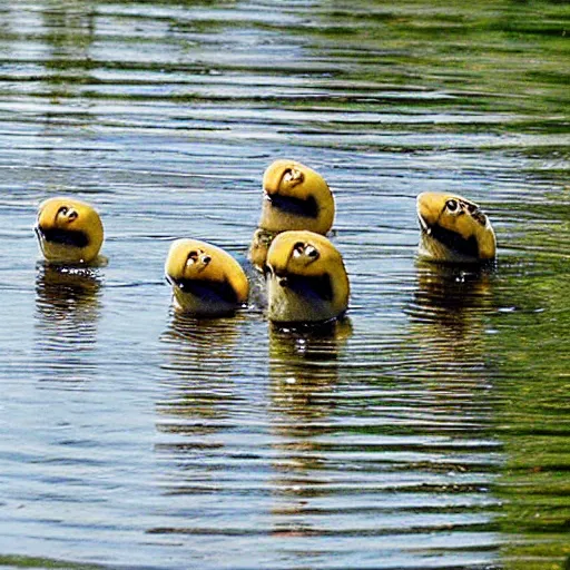 Prompt: “cute dukes on pond”