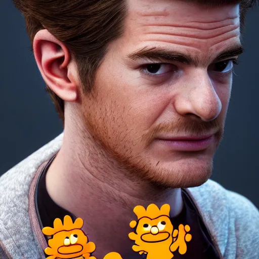 Prompt: hyperrealistic dslr film still of andrew garfield as jim davis'garfield, stunning 8 k octane comprehensive 3 d render, inspired by istvan sandorfi & greg rutkowski & unreal engine, perfect symmetry, dim volumetric cinematic lighting, extremely hyper - detailed, incredibly real lifelike attributes & flesh texture, intricate, masterpiece, artstation, stunning