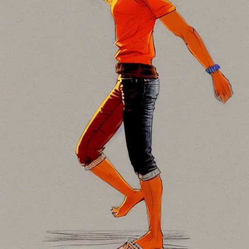 Image similar to man in orange t - shirt hugging girl, vivid colors, character sheet, fine details, concept design, contrast, kim jung gi, greg rutkowski, trending on artstation, 8 k, full body, turnaround, front view, back view, ultra wide angle