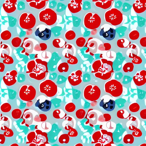 Image similar to floral pattern of pokeballs and mews for a desktop background