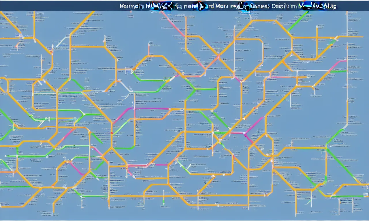 Prompt: business data graphs and web traffic as metro map, diagram