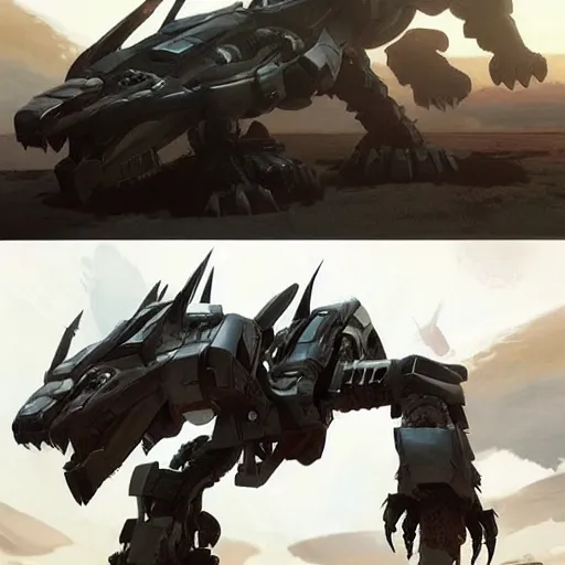 Image similar to Zoids Mech,Greg rutkowski, Trending artstation, cinematográfica, digital Art