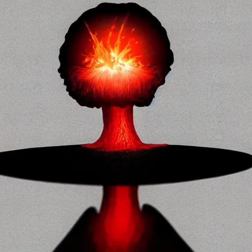 Prompt: a nuclear mushroom cloud with donald trumps face on it. portrait, intricate, highly detailed, concept art, smooth, sharp focus, illustration, medium shot, mid - shot