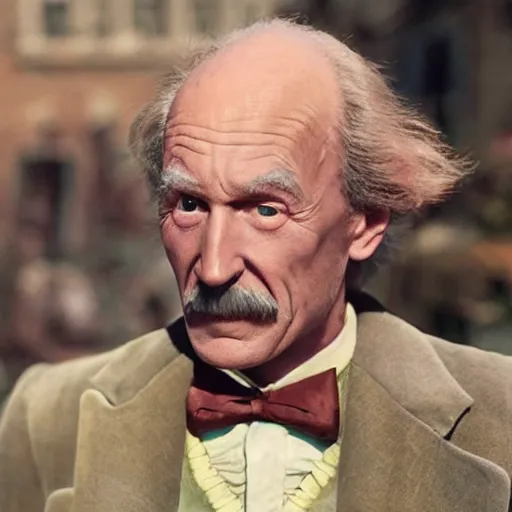 Image similar to a movie still of grandpa joe from willy wonka, finally found the lifetime supply of chocolate, dynamic lighting, 8 k, 2 0 2 2 picture of the year