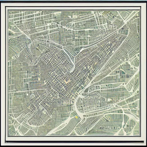 Image similar to very detailed and intricate grotosque jakarta map