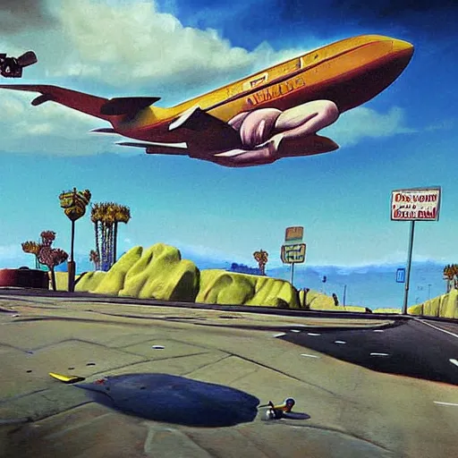 Prompt: surrealism painting by gta 5