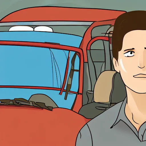 Prompt: a person driving a truck, wikihow