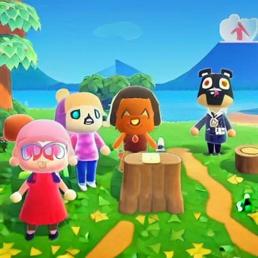 Image similar to angela merkel as a animal crossing character