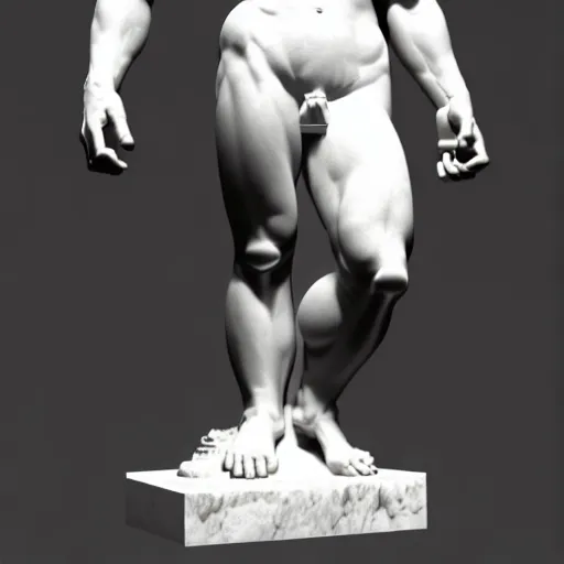 Image similar to 3 d sci - fi cgartist ambient occlusion rendering of a hyper realistic marble greek statuary product photo white backdrop high key lighting by chris moore, by edward hopper, by col price, trending on artstation