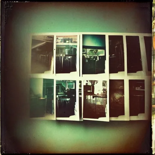 Image similar to Liminal spaces, interiors, retro polaroid