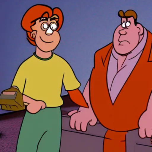 Prompt: Scooby Doo and Fred Flintstone awarded Nobel Prize for curing cancer forever 8k live televised screenshot warm lighting