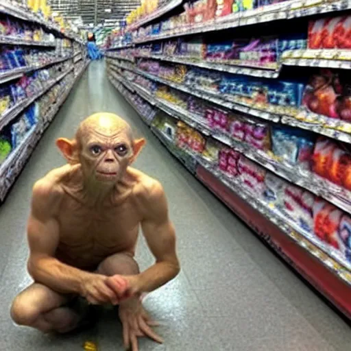 Prompt: gollum at walmart