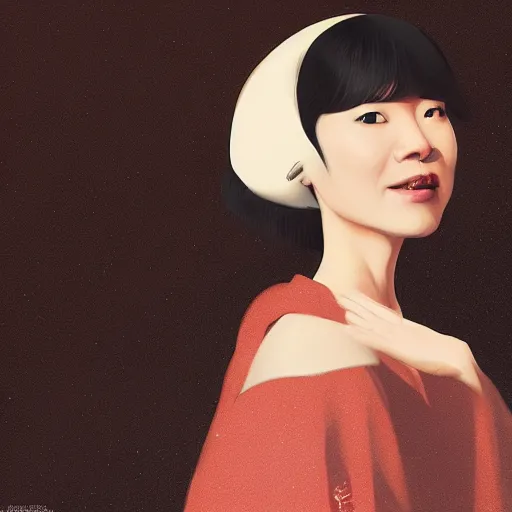 Image similar to Mariya Takeuchi japanese singer, artwork by Sergey Kolesov