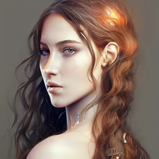 Prompt: A portrait of an attractive young female with beautiful long hair, intricate, highly detailed, elegant, digital painting, trending on artstation