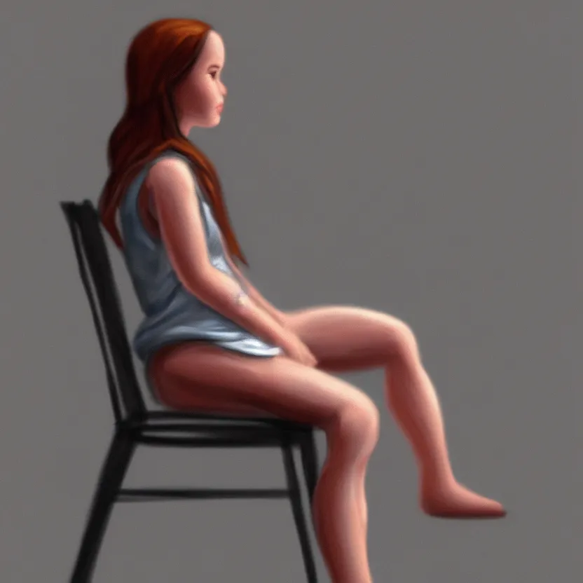 Prompt: portrait of 🥰 sitting on a chair, cute, found on artstation, hyperrealistic digital art, hilarious, light - hearted, highly detailed, funny, hahahaha