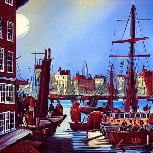 Image similar to painting of boston by michel delacroix