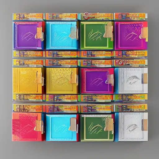 Image similar to elegant colorful matchbox, 3 d, octane render, by artgerm